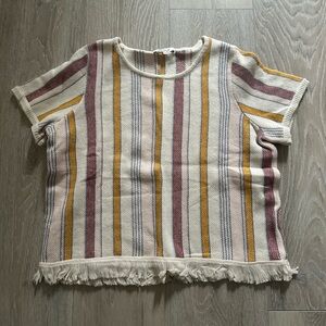 Madewell Sweater Top Fringe Hem